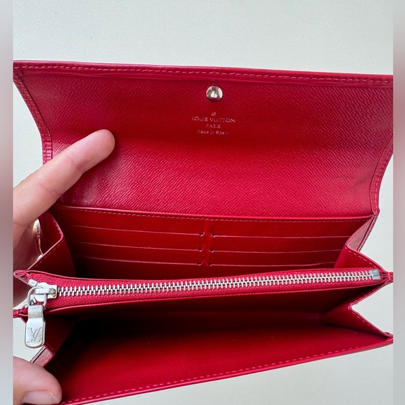 NEW LOUIS VUITTON RED EPI LEATHER CROSSBODY CLUTCH WALLET - Picture 4 of 5